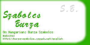 szabolcs burza business card